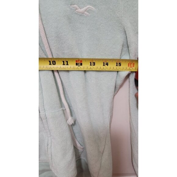 Hollister Mint Green Zip-Up Hoodie With Pockets Towel Material Size M - Picture 5 of 9